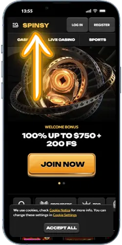 Spinsy Casino official site registration