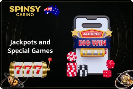 Spinsy Casino jackpots and special games